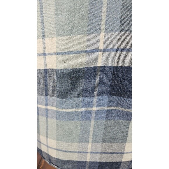 Pendleton Burnside Blue Plaid Flannel Button Front Shirt Men's SZ M FLAW - Picture 7 of 14